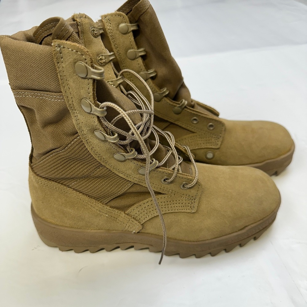McRae Military Combat Boots Suede Tan Tactical Vibram Men's size 6.5R